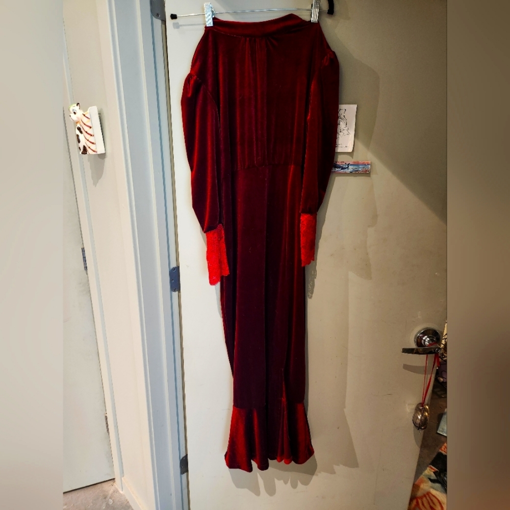 Brand New Never Worn Red Velvet Lace Maxi Dress